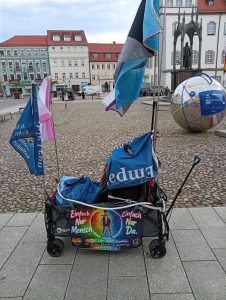 Das Empathic Mobil am Marktplatz Wittenberg